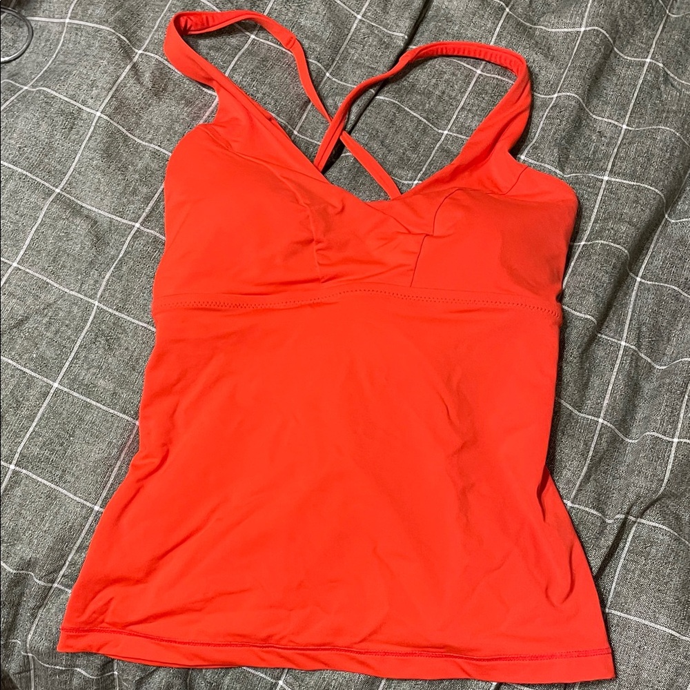 Vibrant Orange Strappy Tankini